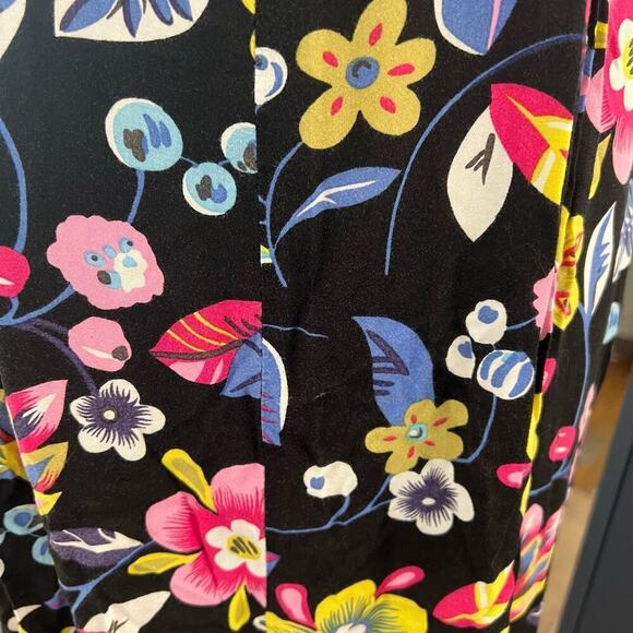 Dressing Clio SZ L Vintage 90s Sleeveless Pleated Dark Floral Rayon Maxi Dress - Picture 6 of 9